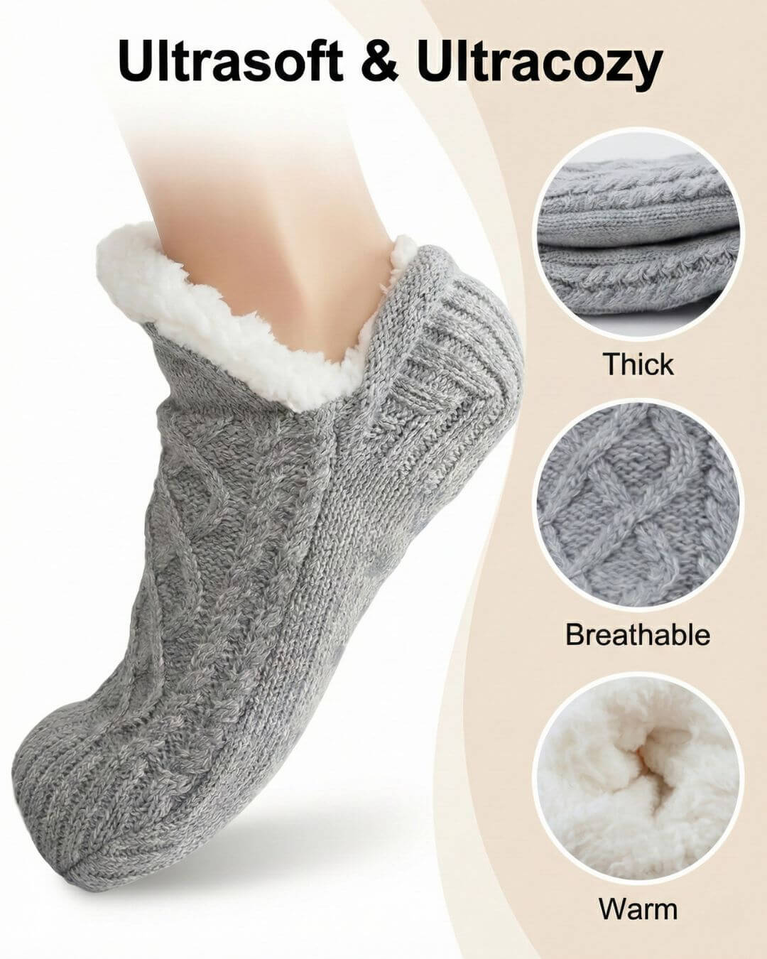 The Nordic Cable-Knit Slipper Socks