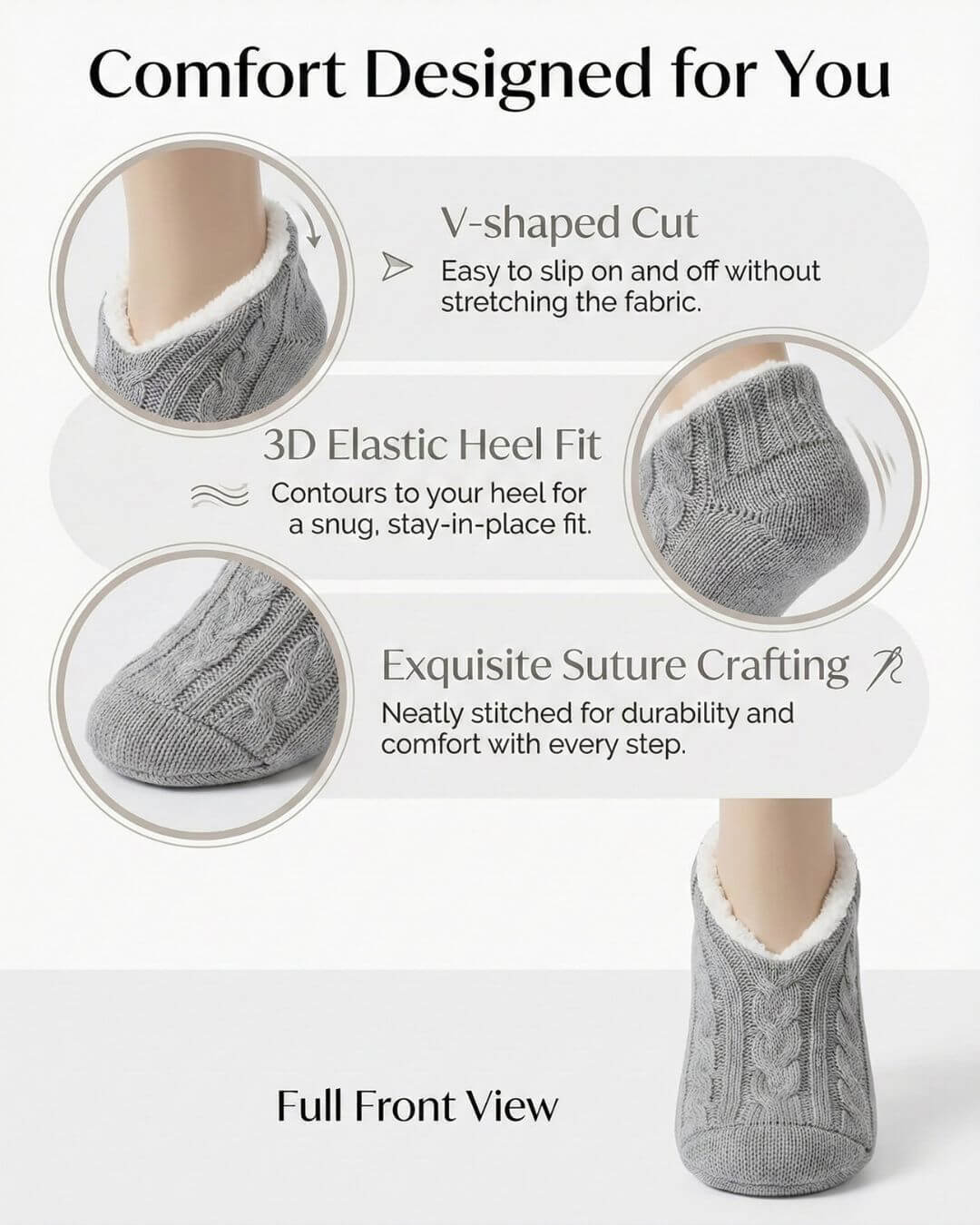 The Nordic Cable-Knit Slipper Socks